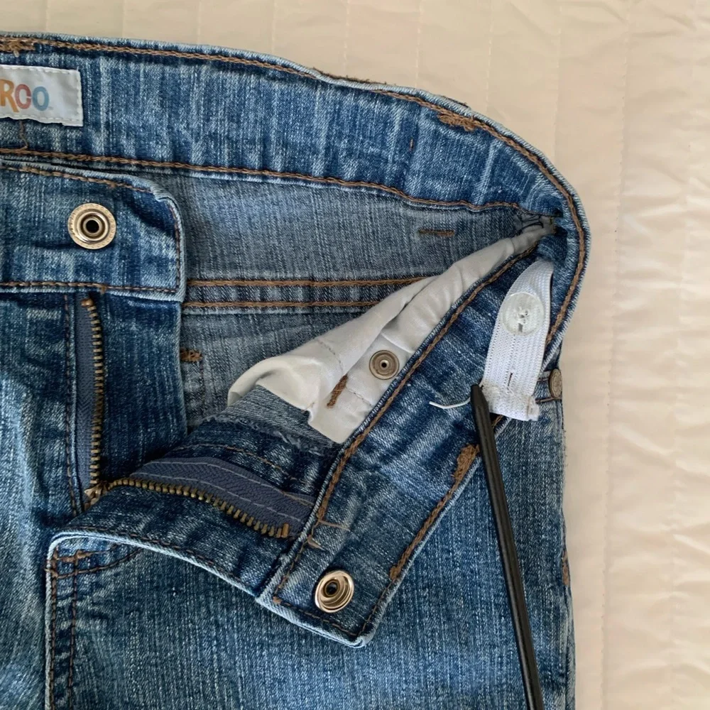 Circo Girls Blue Denim Ripped Distressed Flare Jeans Size 8